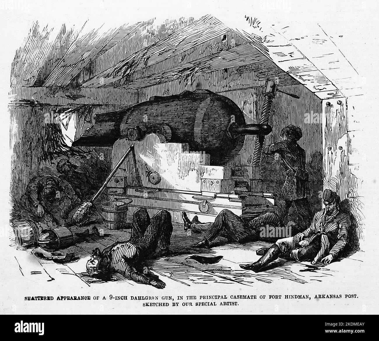 Shattered appearance of a 9inch Dahlgren Gun, in the principal