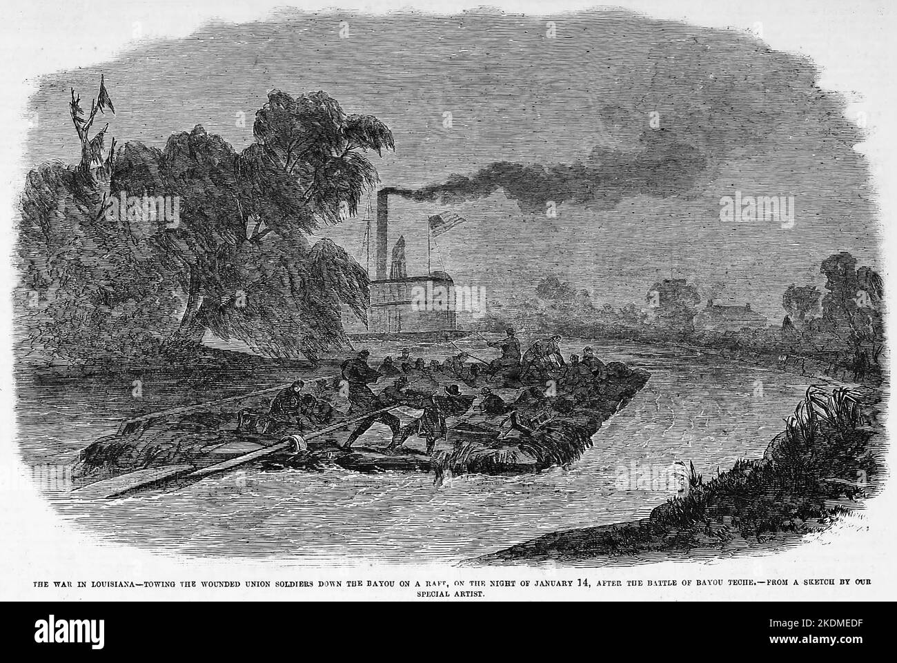 The War in Louisiana Towing the wounded Union soldiers down the bayou