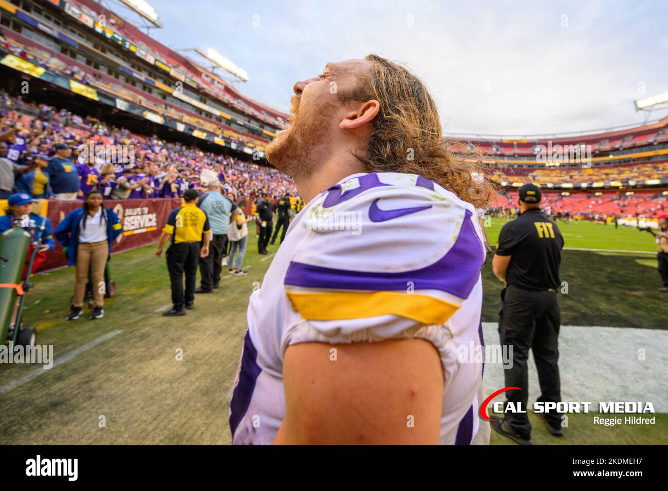 Minnesota Vikings tight end T.J. Hockenson (87) walks off the