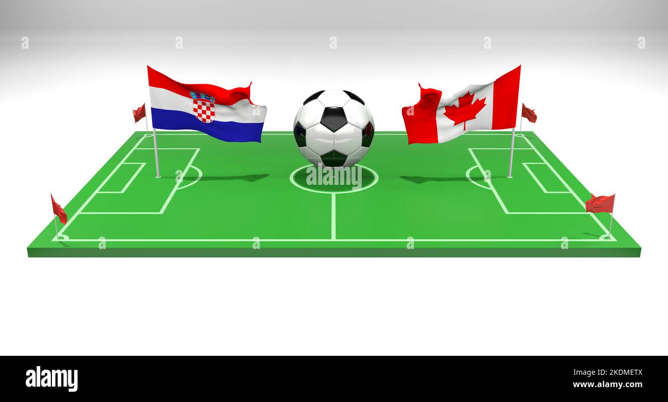 Croatia vs Canada soccer Match FIFA World Cup Qatar 2022, soccer field