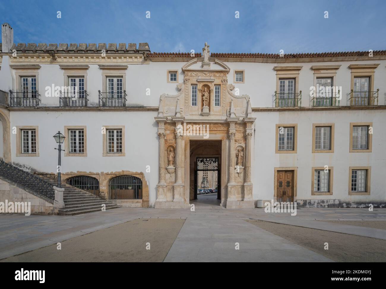 Porta Ferrea (Iron Gate) at University of Coimbra Courtyard - Coimbra, Portugal Stock Photo