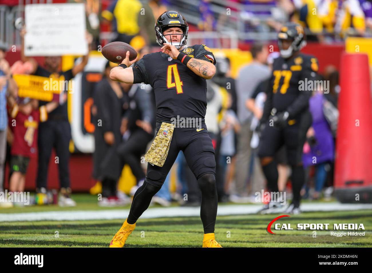 Washington Commanders wide receiver Terry McLaurin (17) in action during  the second half of an NFL football game against the Minnesota Vikings,  Sunday, Nov. 6, 2022, in Landover, Md. (AP Photo/Nick Wass