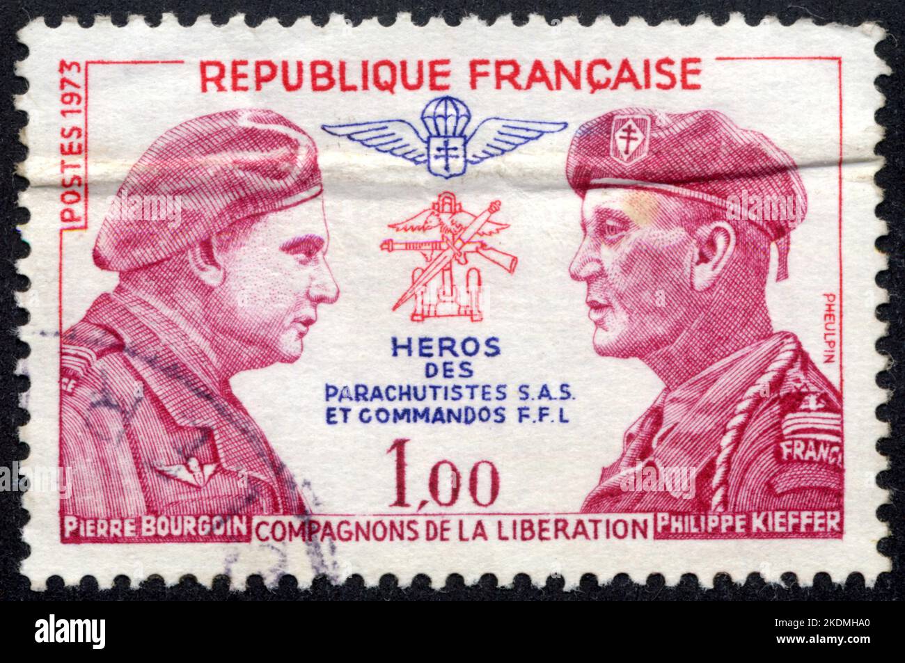 BILLET VIERGE TAMPON DES COMMANDOS DES F F I DE L'AUBE 13X9 W