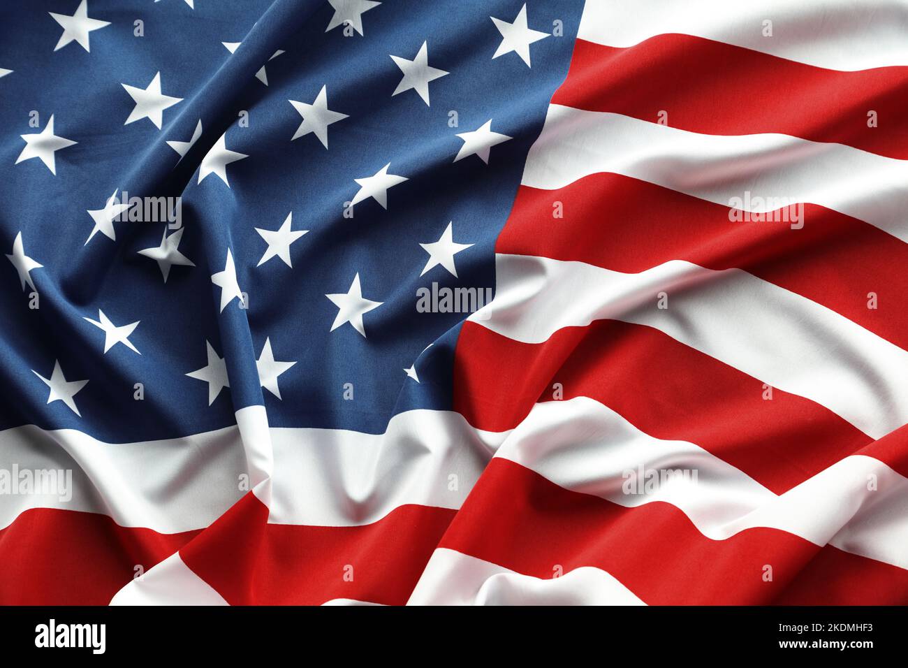 Close-up of rippled American flag Stock Photo