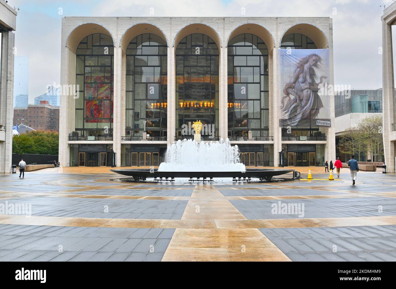 NEW YORK - 23 OCT 2022: Lincoln Center for the Performing Arts, houses the New York Philharmonic, the Metropolitan Opera, the New York City Ballet, an Stock Photo