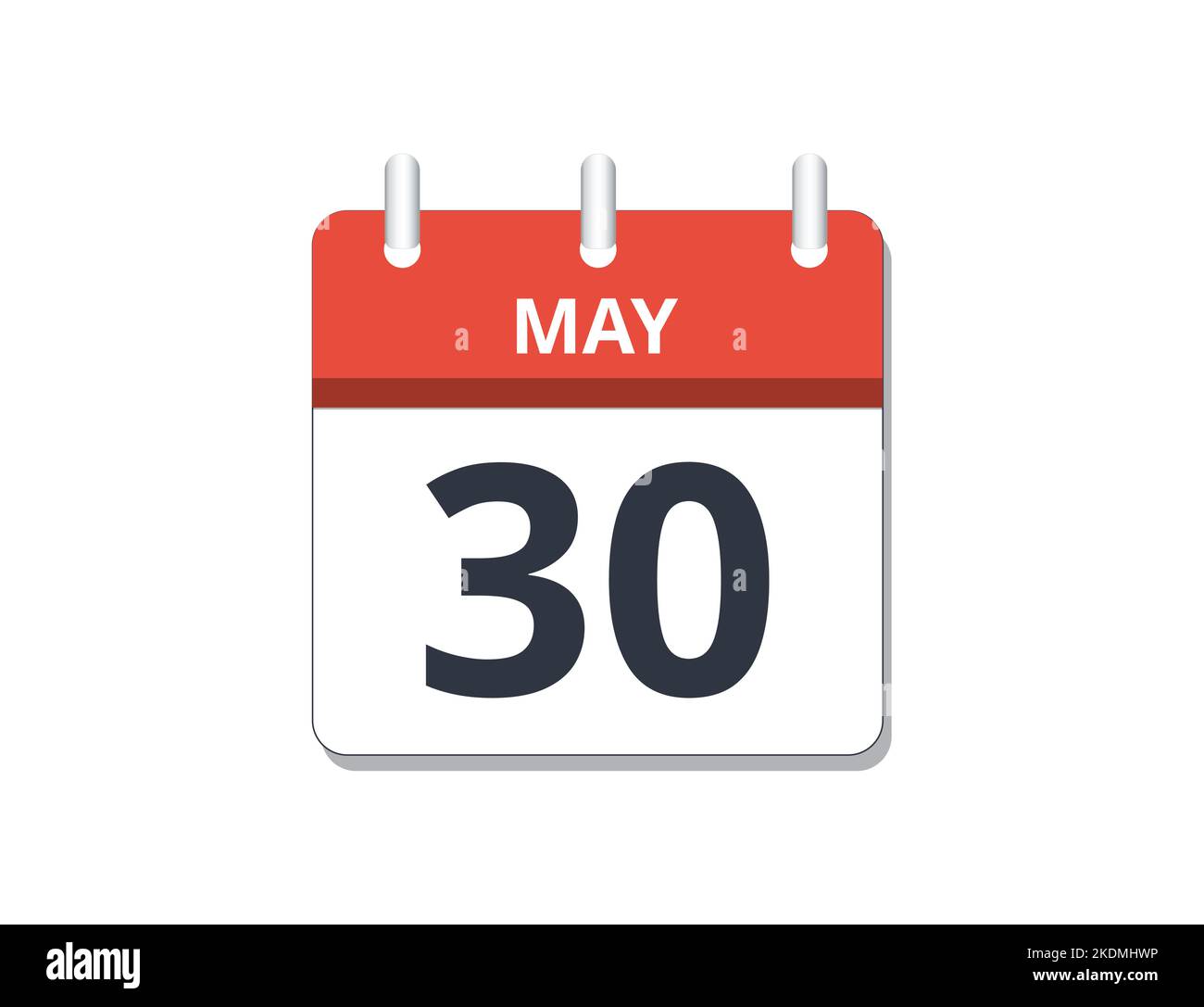 May 30th calendar icon vector. Concept of schedule, business and tasks