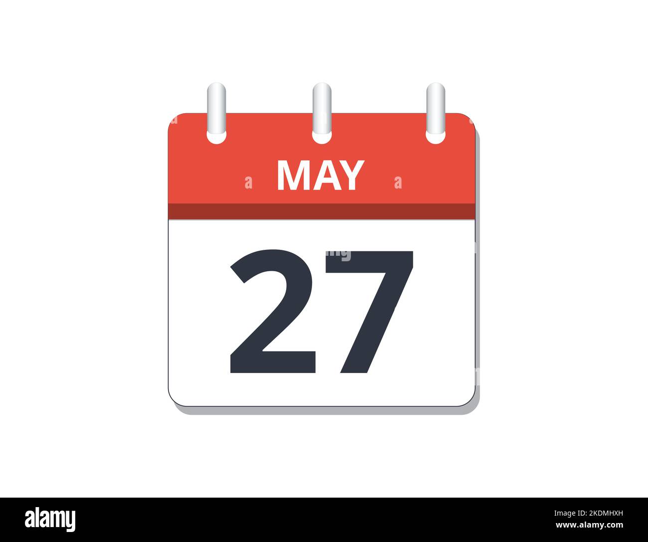 May 27th calendar icon vector. Concept of schedule, business and tasks Stock Vector