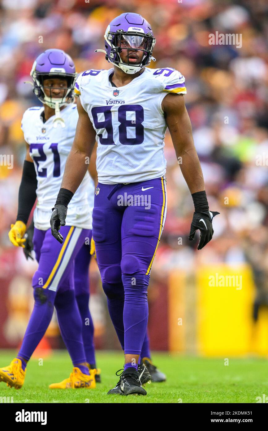 Minnesota Vikings linebacker D.J. Wonnum (98) during an NFL football game  against the Tampa Bay Buccaneers, Sunday, Sept. 9, 2023 in Minneapolis. (AP  Photo/Stacy Bengs Stock Photo - Alamy