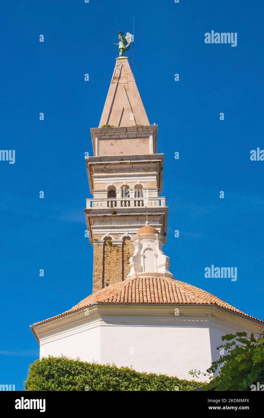 The historic St George's Parish Church in the medieval centre of Piran ...