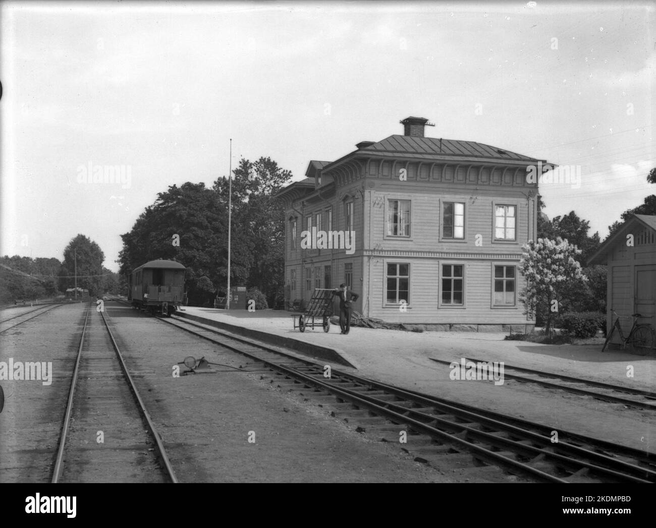 The station was built in 1884. The station house (two floors in
