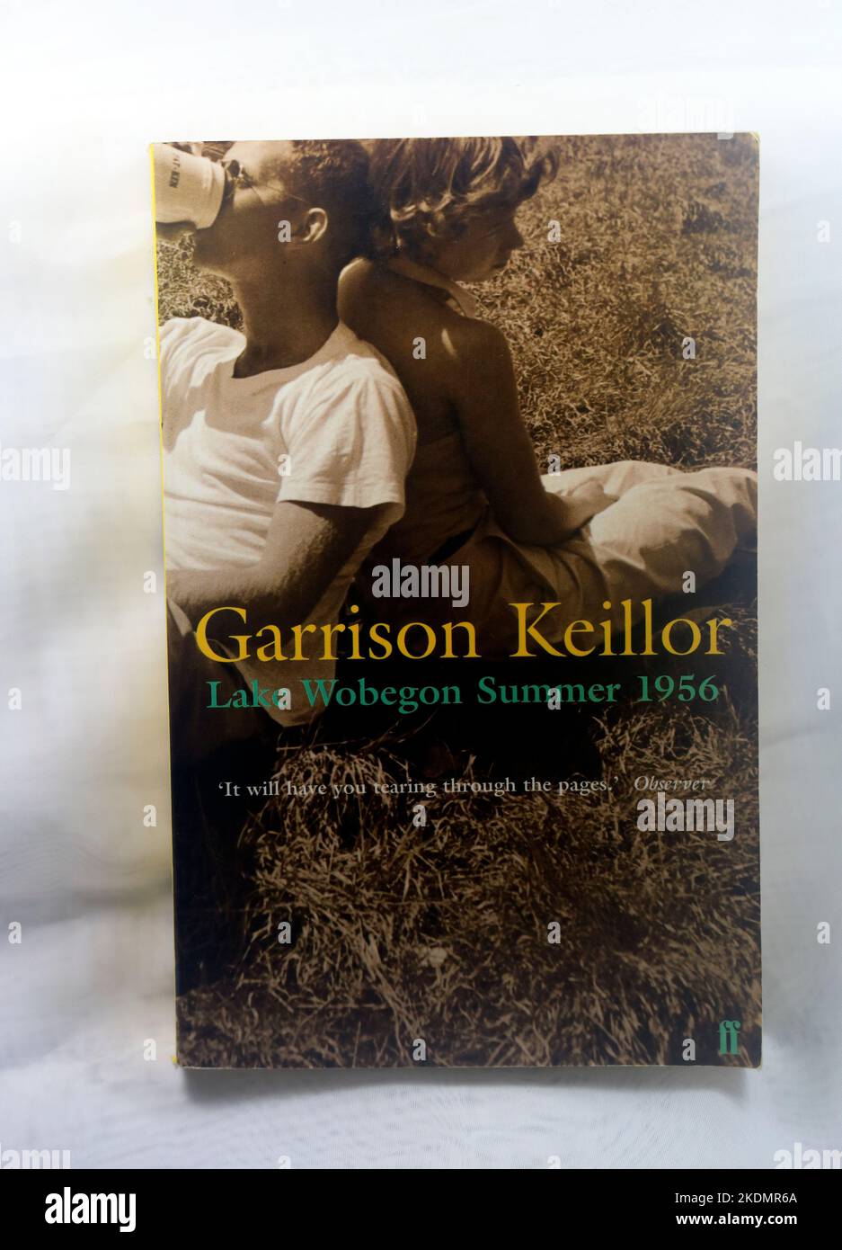 Garrison Keillor, Lake Wobegon Summer 1956. Paperback Book cover. Studio set up. Taken November 2022. Faber and Faber. Stock Photo