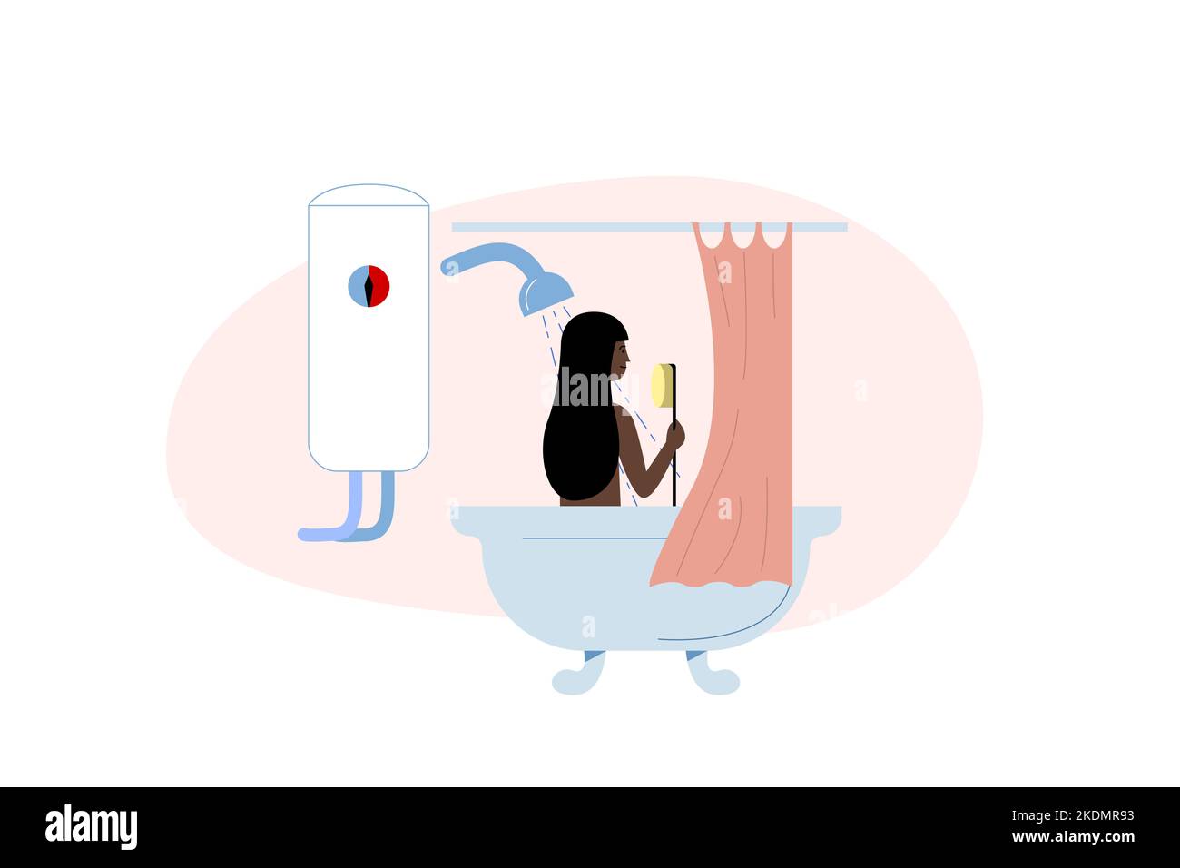 Woman bathing scene. Flat vector Stock Vector Image & Art - Alamy