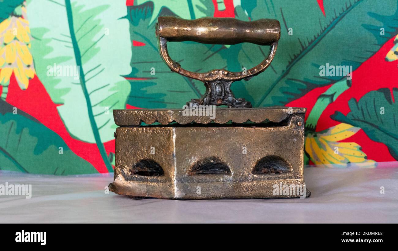 Clothes iron, antique, coalfired Stock Photo Alamy
