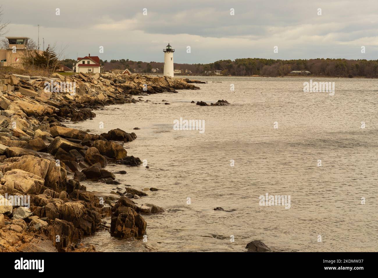 Established in June 1771 it was the first lighthouse to be erected north of Boston.Located at the mouth of the Piscataqua River it was one of the busi Stock Photo