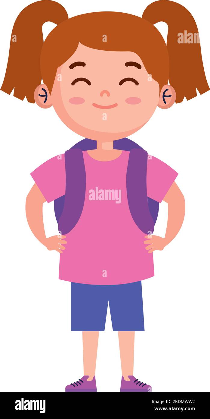 happy little student girl Stock Vector Image & Art - Alamy