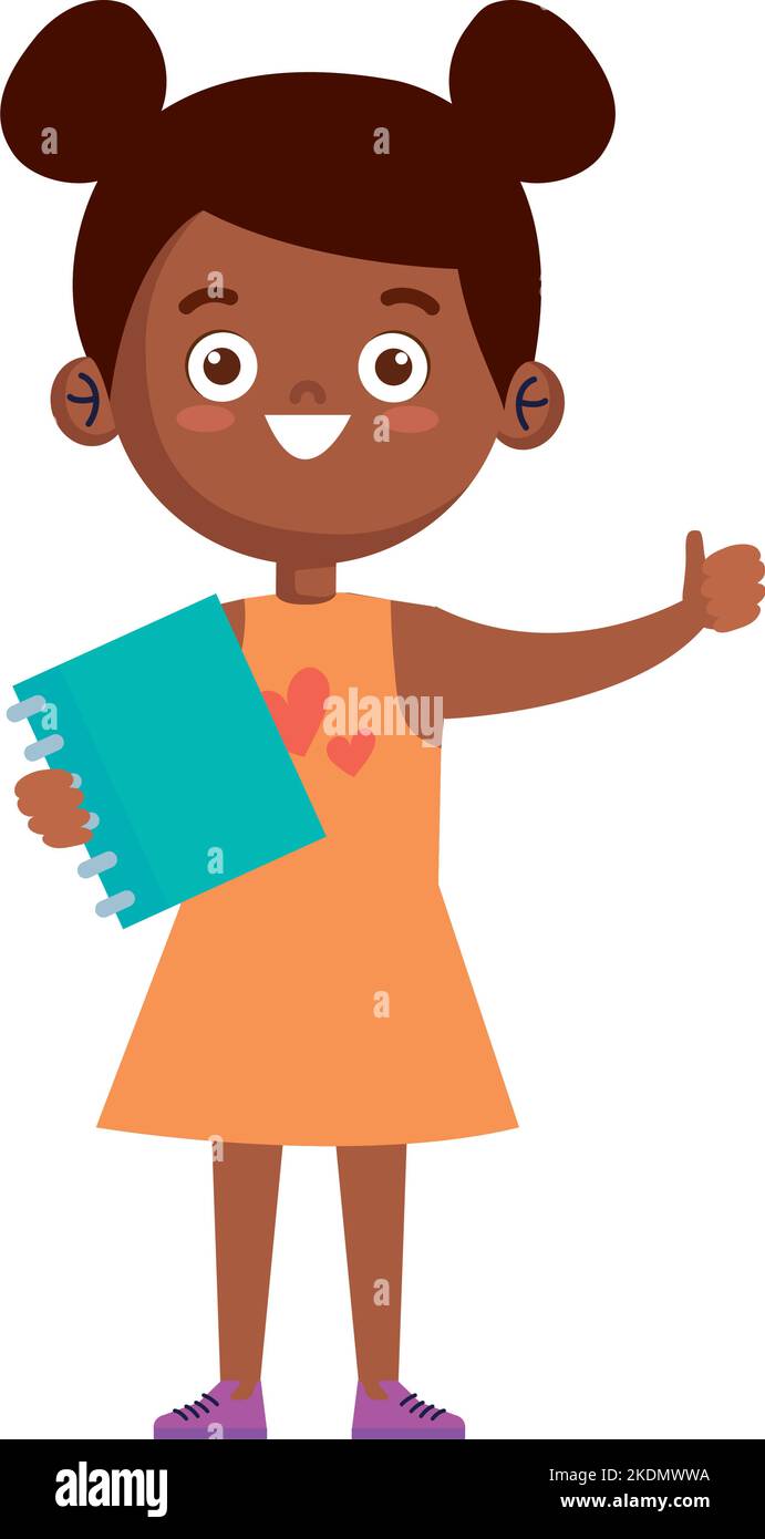 afro little student girl Stock Vector Image & Art - Alamy