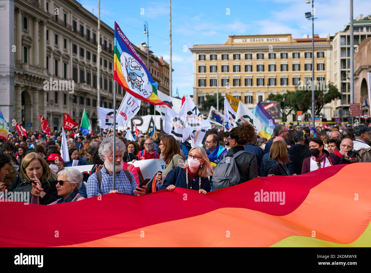 ROME, ITALY - 5 NOVEMBER 2022: National Peace Demonstration For Russo ...