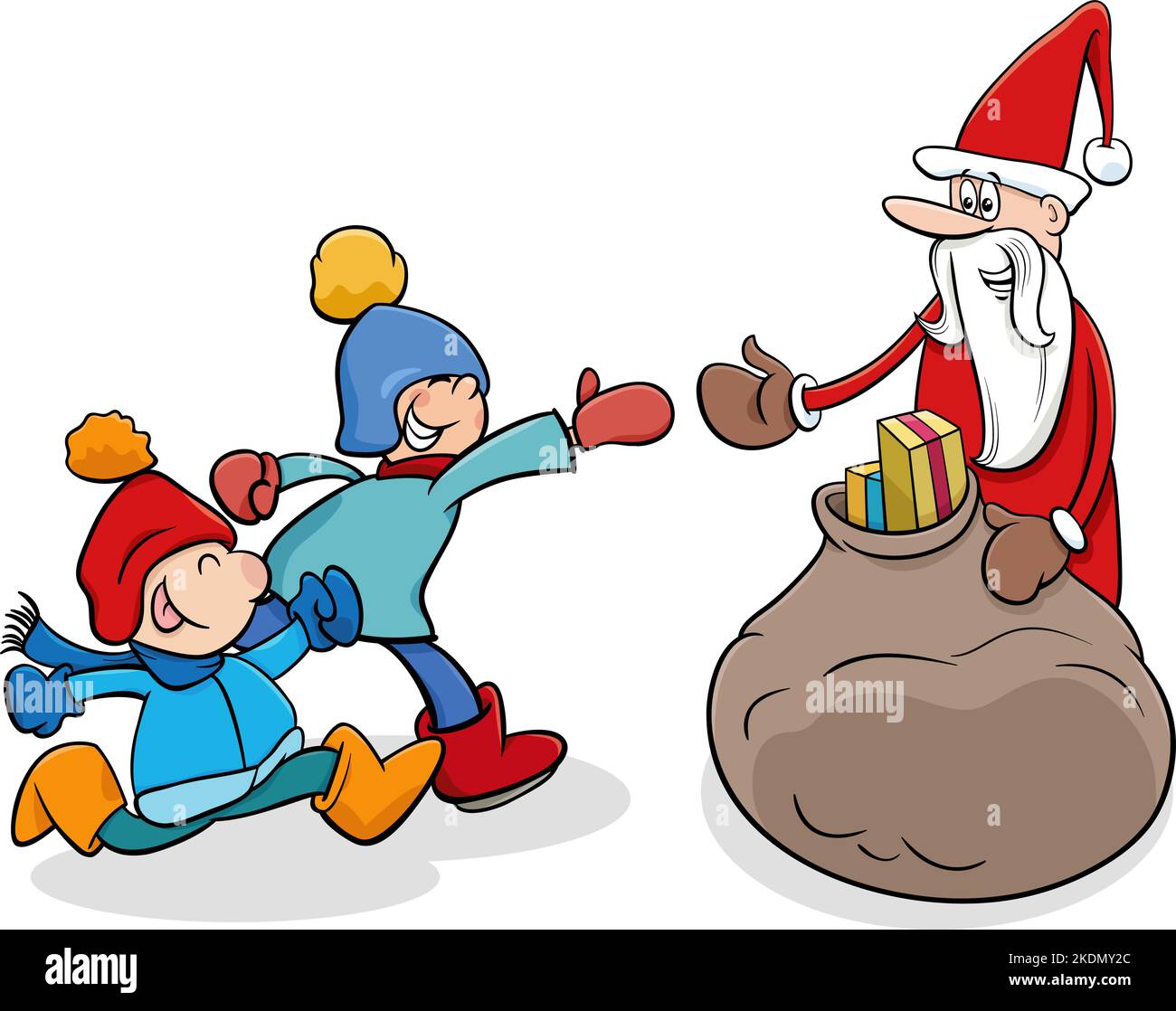 Boy give gift cartoon Stock Vector Images - Alamy
