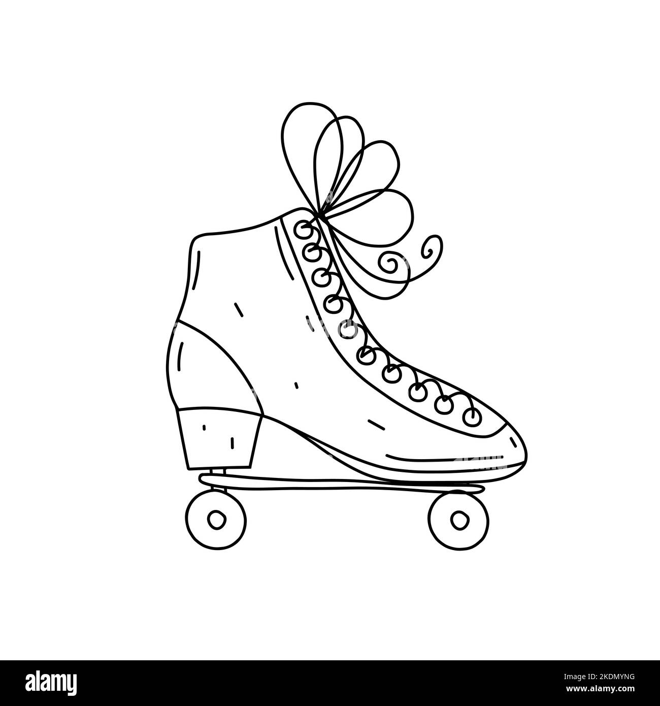 Roller Skate In Hand Drawn Doodle Style Vector Illustration Doodle Roller Skates Icon Stock retro-roller-skate