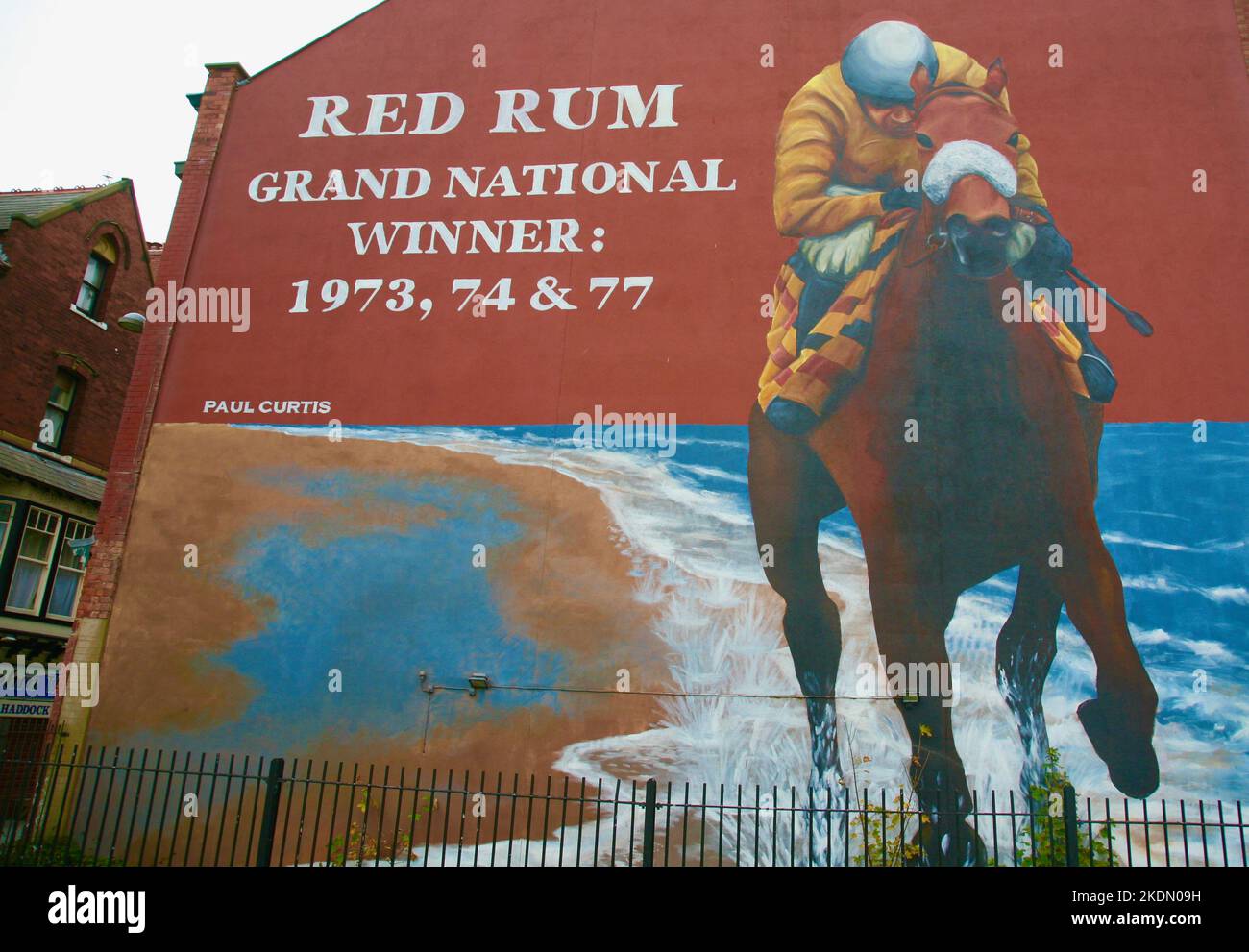 A Mural By Paul Curtis Featuring The Three Times Grand National Winner