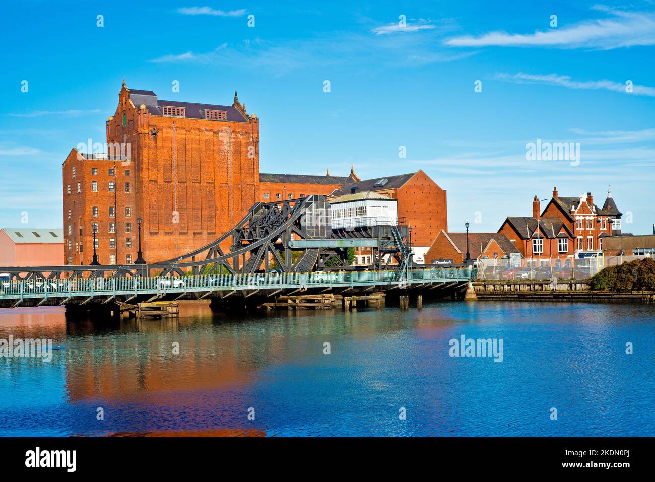 River Freshney and Corporation Bridge, Grimsby, Lincolnshire, England