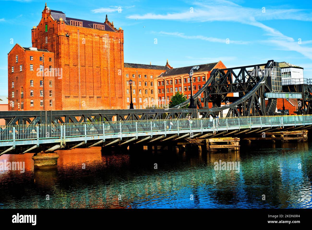 River Freshney and Corporation Bridge, Grimsby, Lincolnshire, England