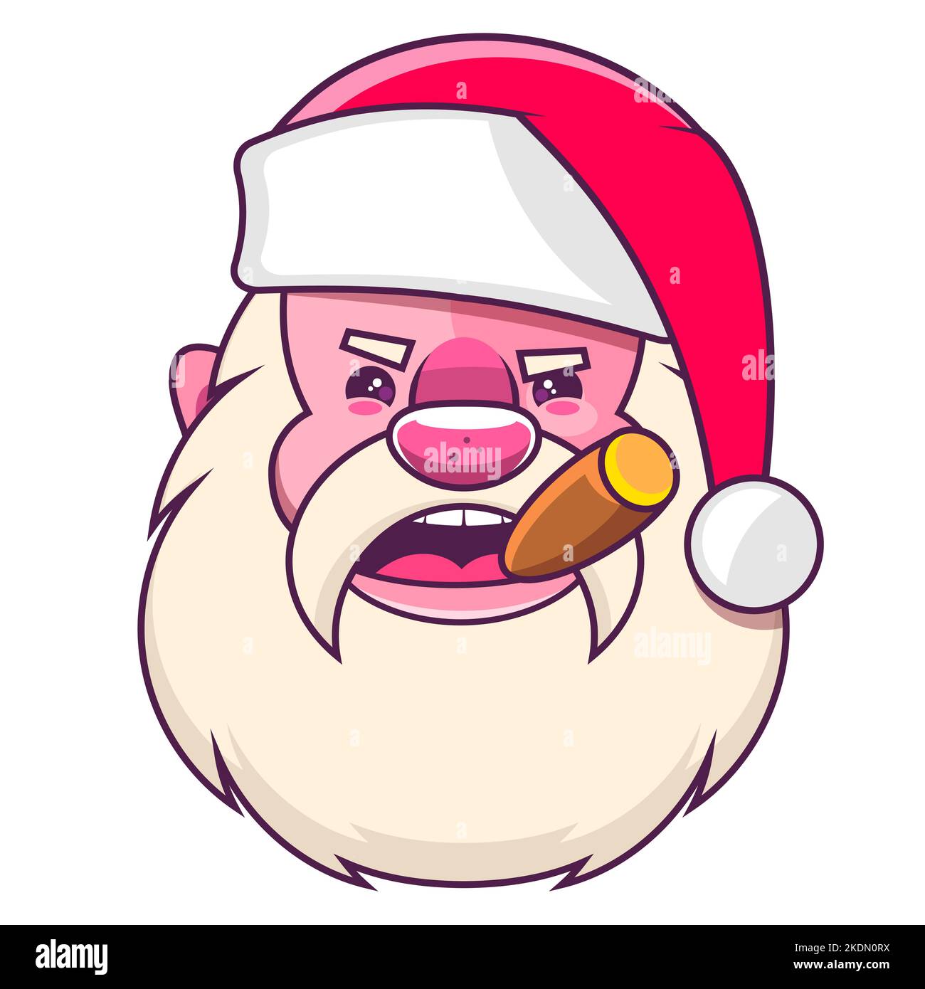 Santa Claus hat and beard logo design Vector Illustration Stock Vector ...