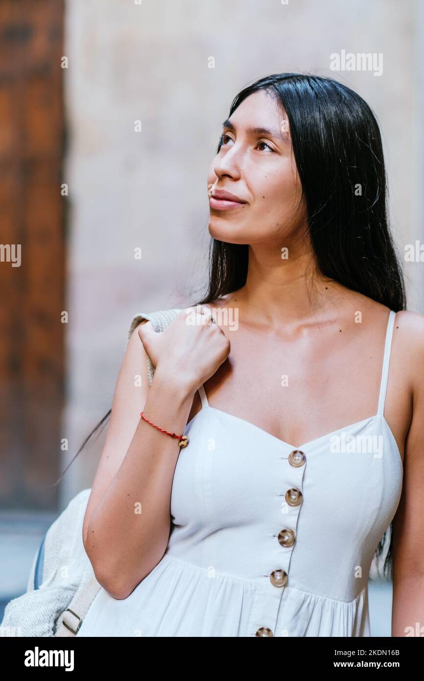 Hispanic woman in white dress hi-res stock photography and images - Alamy