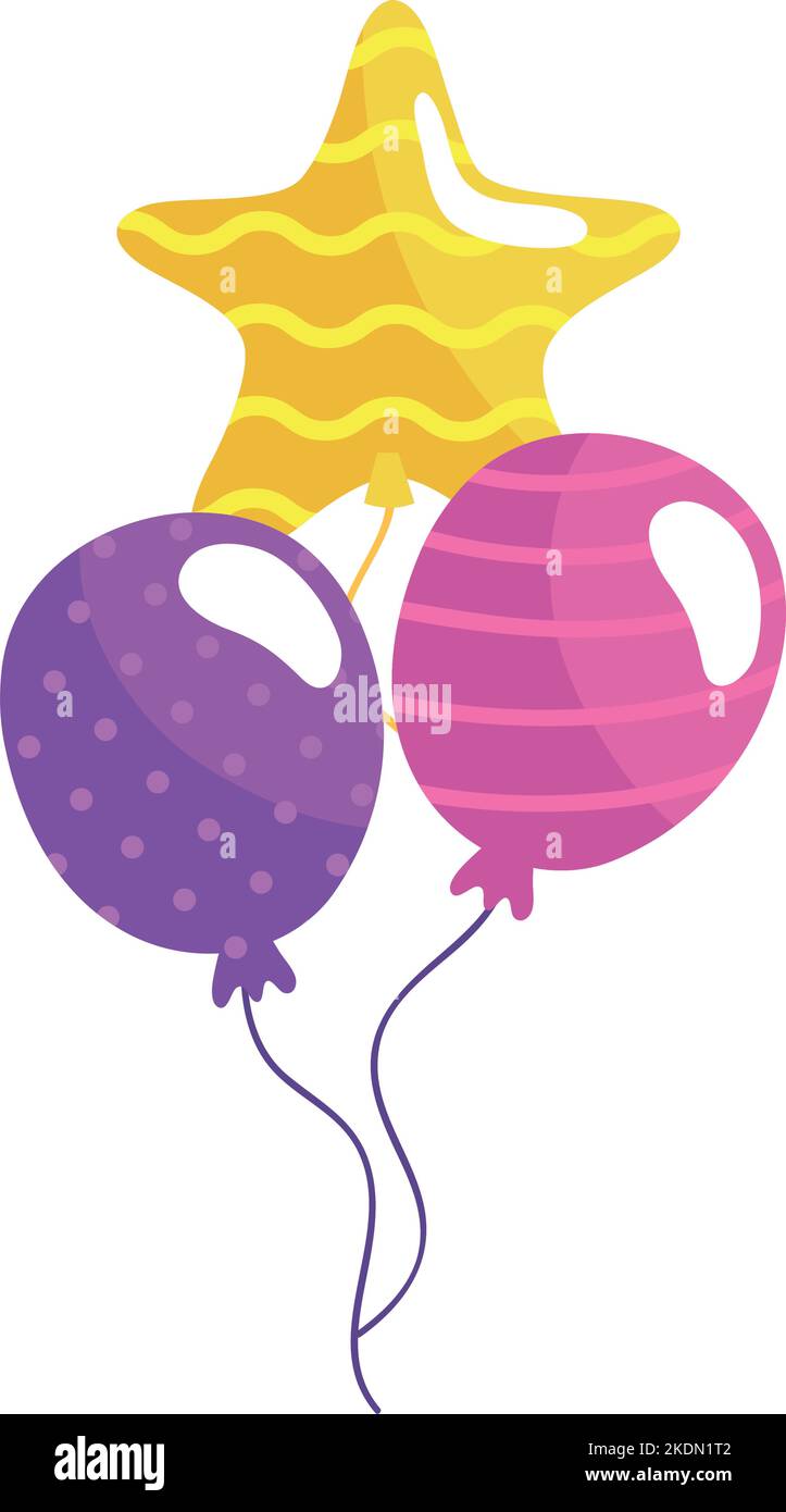three balloons helium floating Stock Vector Image & Art - Alamy