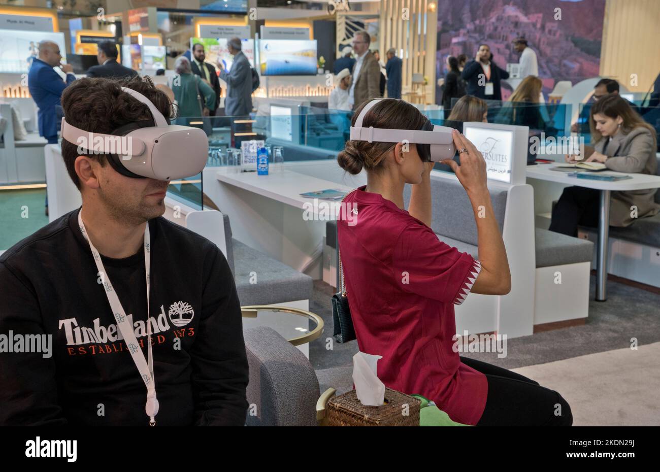 Exhibitors and visitors at the World Travel Market (WTM) 2022 at the Excel Exhibition Centre