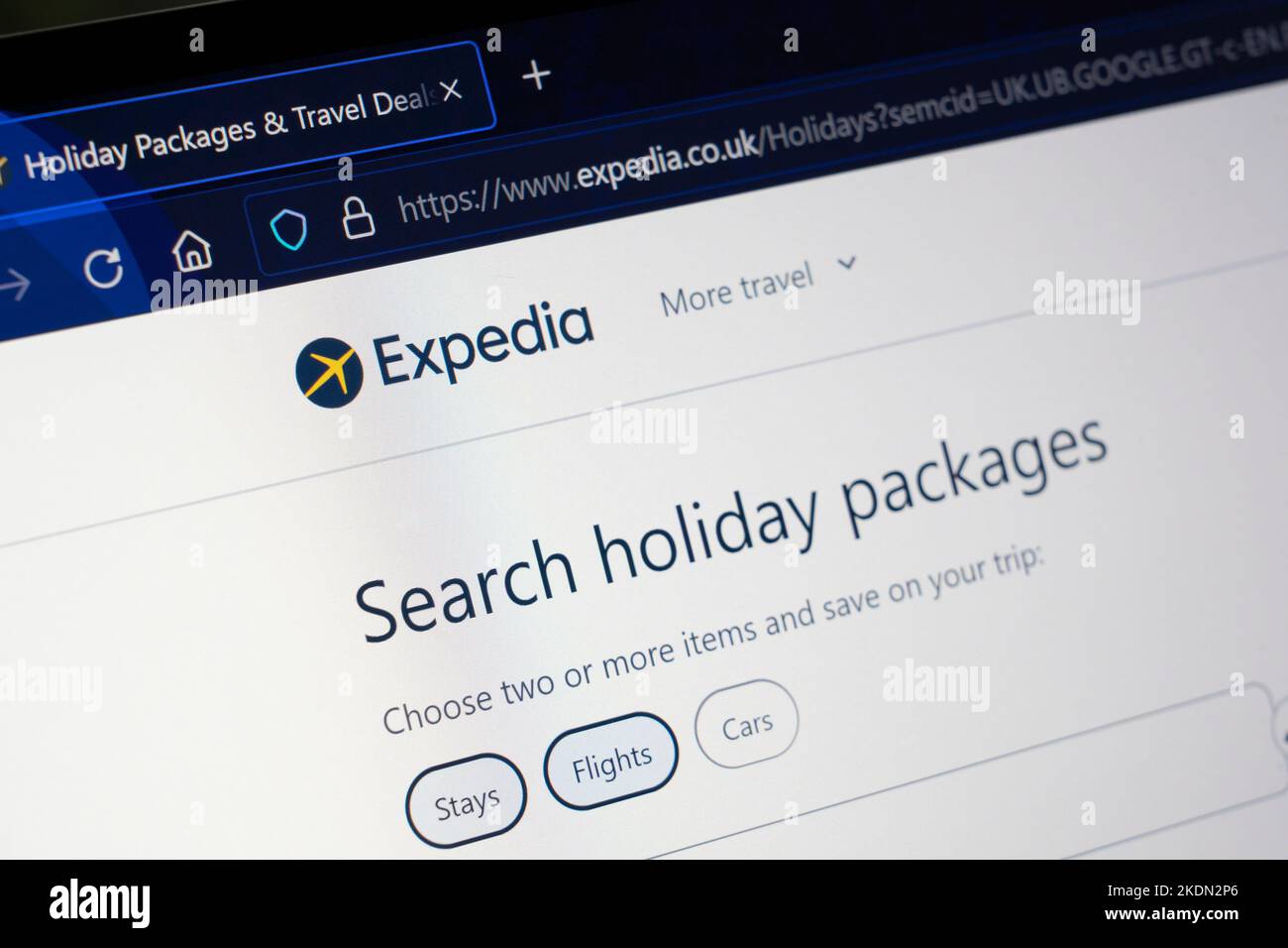 Expedia Group, Inc. is an American online travel shopping company for consumer and small business travel Stock Photo