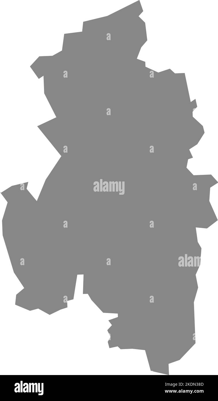 Gray flat blank vector map of the German regional capital city of ISERLOHN, GERMANY Stock Vector