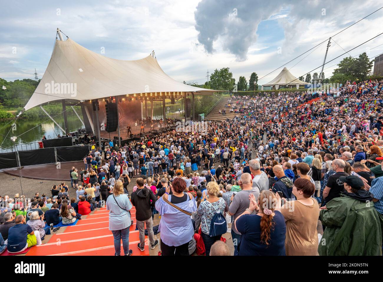 Concert at the Amphitheatre, Nordsternpark, on the Rhine-Herne Canal in Gelsenkirchen, NRW, Germany, Stock Photo