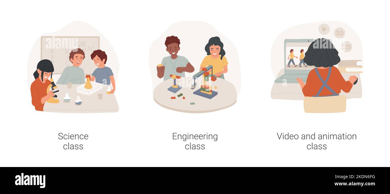 Technology and science for gradeschoolers isolated cartoon vector