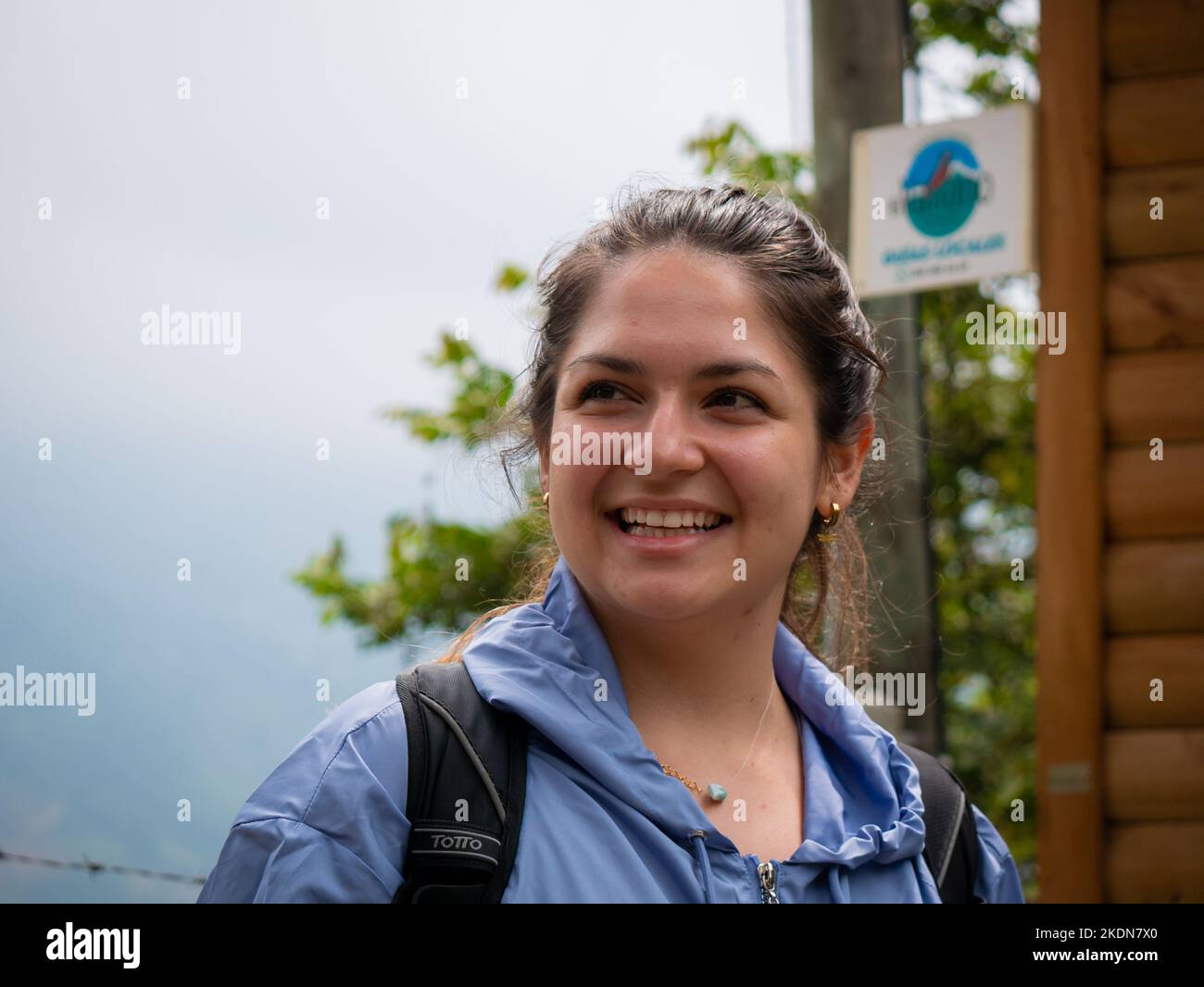 Envigado, Antioquia, Colombia - February 27 2020: White Young Girl Smiles at her Friend Stock Photo