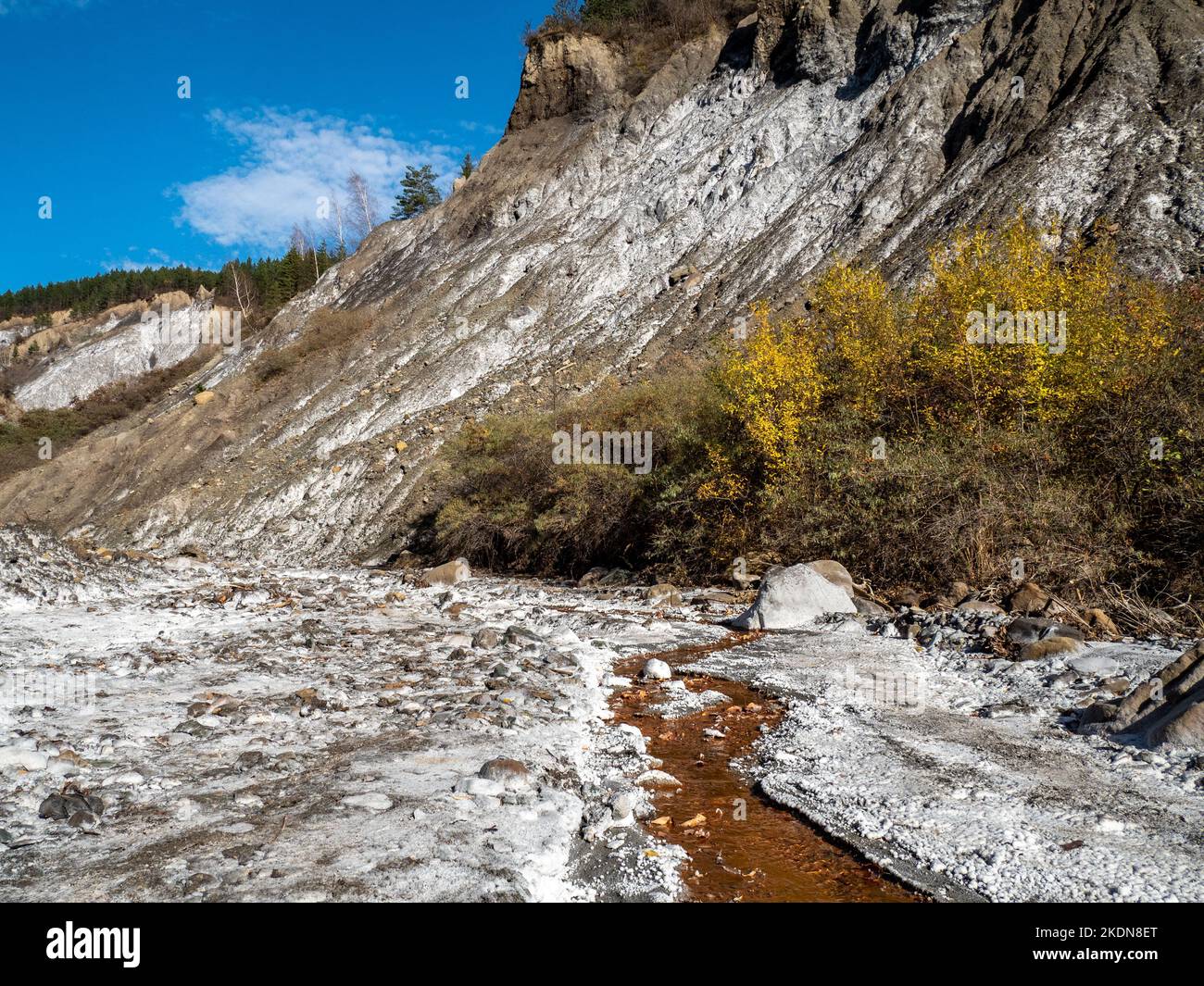 salt hills and canyon, Lopatari village, Buzau county, Romania Stock Photo