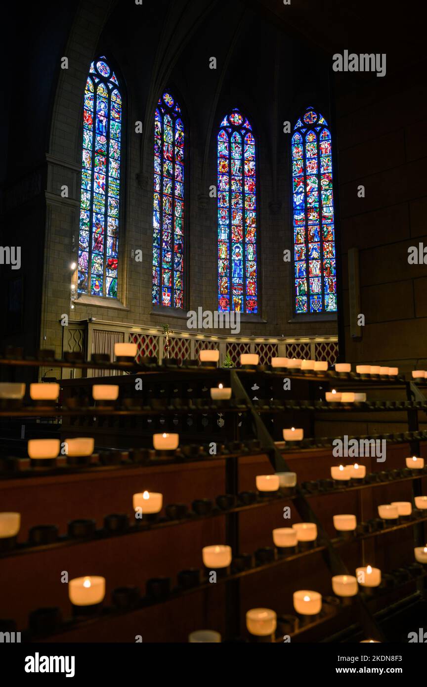 Stainedglass windows in NotreDame de Luxembourg (NotreDame Cathedral