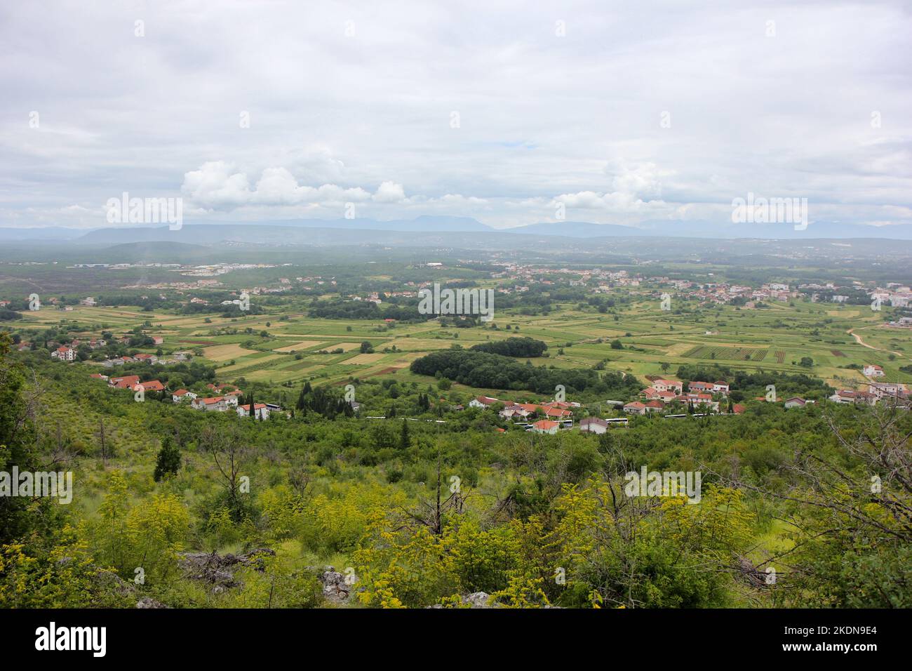 View from the Mount Križevac in Medjugorje, Bosnia and Herzegovina. Stock Photo