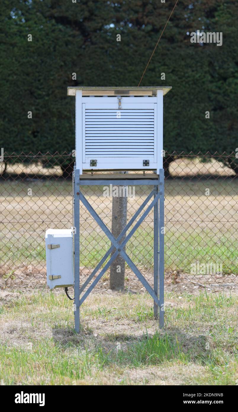 Stevenson Screen shelter for meteorological instruments at the weather ...