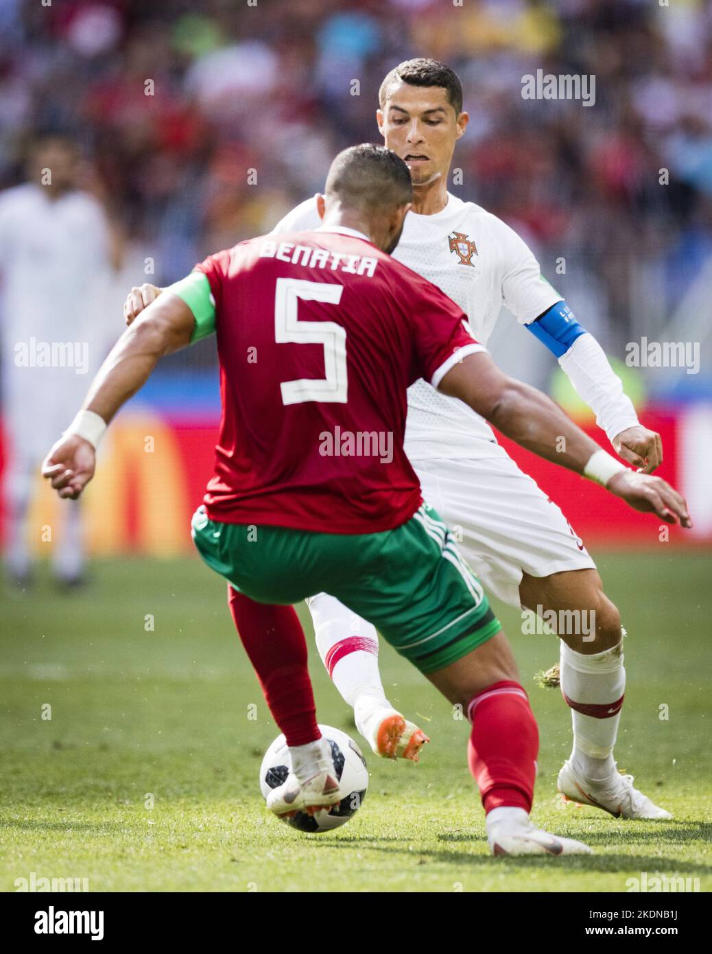 Moskau, 20.06.2018 Cristiano Ronaldo (Portugal), Medhi Benatia (Marokko) Portugal - Marokko  Copyright (nur fŸr journalistische Zwecke) by :  Moritz M Stock Photo