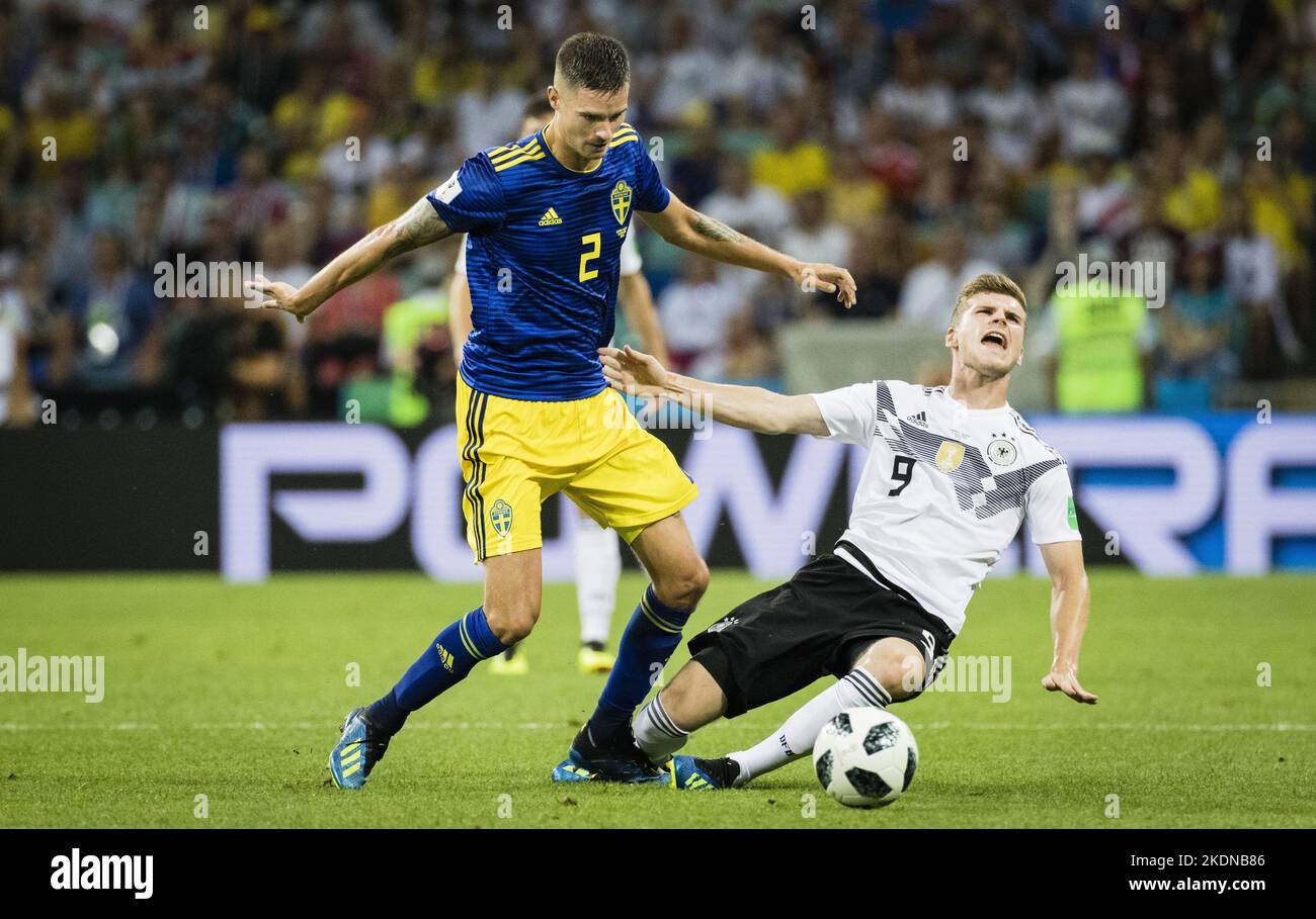 Sochi, 23.06.2018 Mikael Lustig (Schweden), Timo Werner (Deutschland