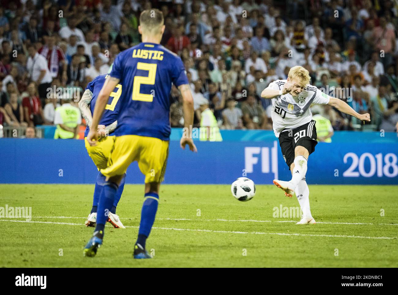Sochi, 23.06.2018 Julian Brandt (Deutschland) trifft den Pfosten
