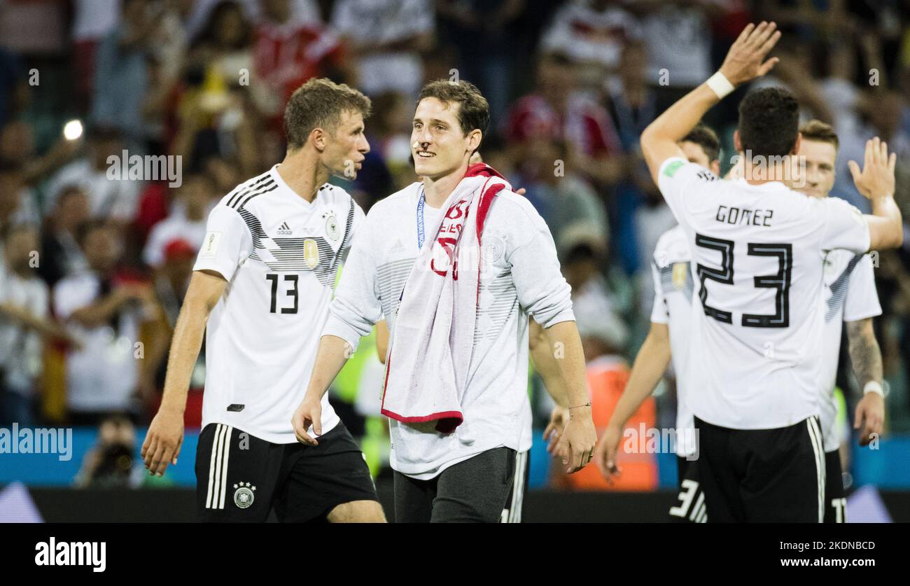 Sochi, 23.06.2018 Der verletzte Sebastian Rudy (Deutschland) freut sich Deutschland - Schweden  Fisht Stadion - Olympiastadion Copyright (nur fŸr jour Stock Photo