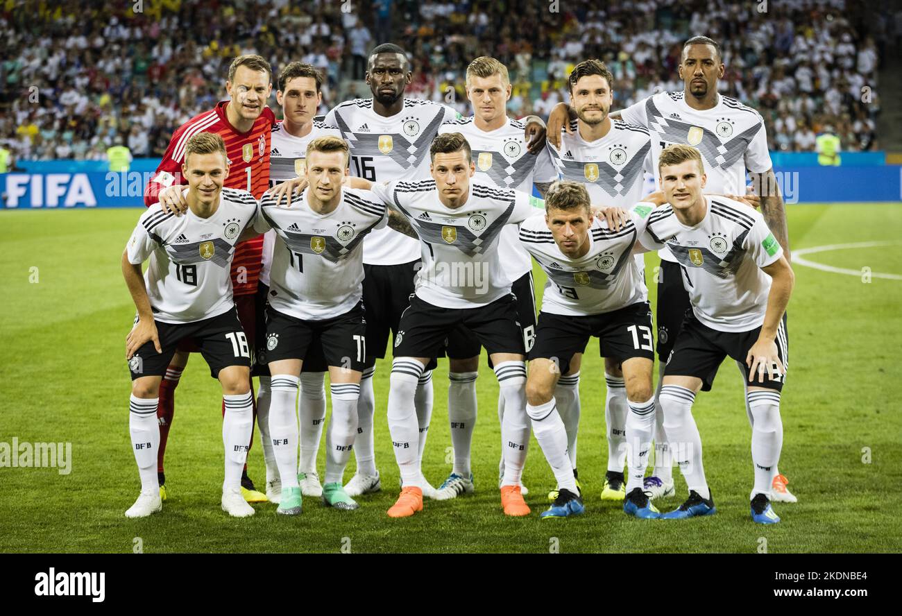 Sochi, 23.06.2018 Torwart Manuel Neuer (Deutschland), Sebastian Rudy (Deutschland), Antonio RŸdiger (Deutschland), Toni Kroos (Deutschland), Jonas Hec Stock Photo