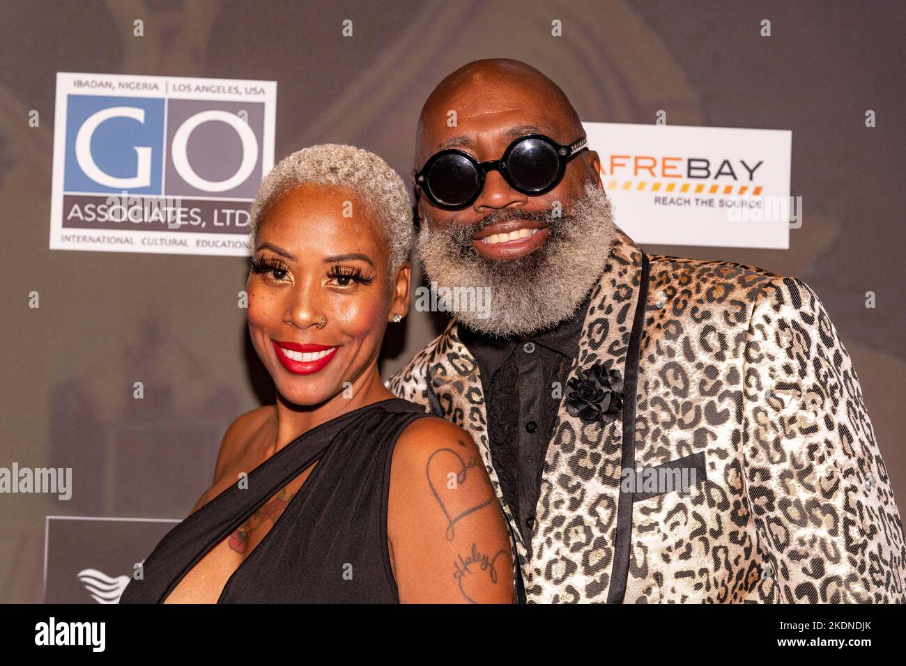 Los Angeles, CA, November 6th 2022, Violet Carter, Dr. Lance McCarthy attend 2022 Afro Awards at Regal LA Live, Los Angeles, CA, November 6th 2022 Stock Photo