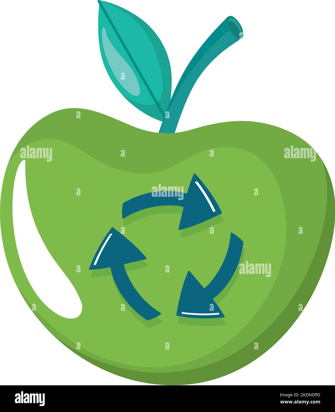 Picture of green apple with recycle arrows Stock Vector Image & Art - Alamy