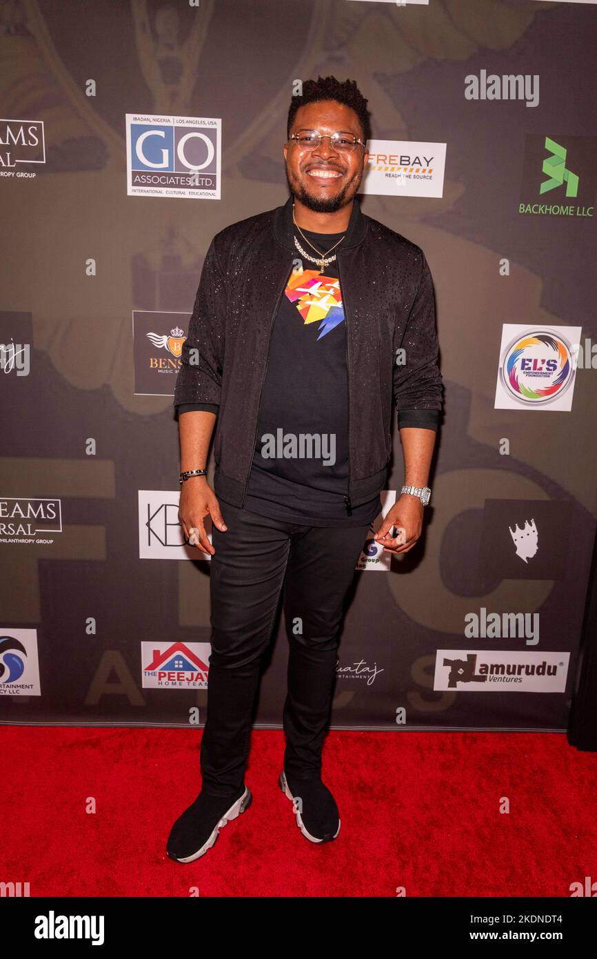 Los Angeles, CA, November 6th 2022, Wamilele Ekakitie attends 2022 Afro Awards at Regal LA Live, Los Angeles, CA, November 6th 2022 Stock Photo