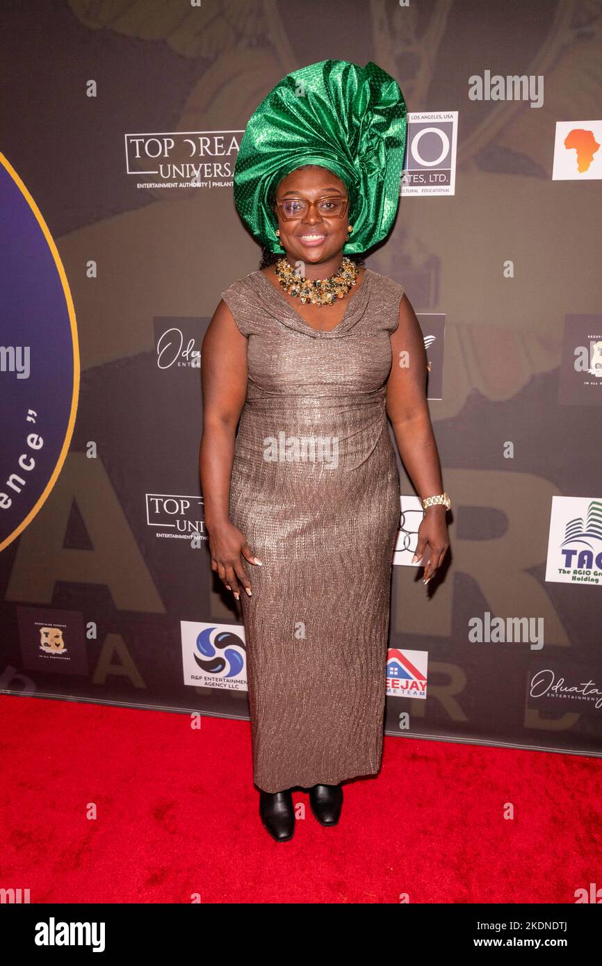 Los Angeles, CA, November 6th 2022, Chef Aduke attends 2022 Afro Awards at Regal LA Live, Los Angeles, CA, November 6th 2022 Stock Photo