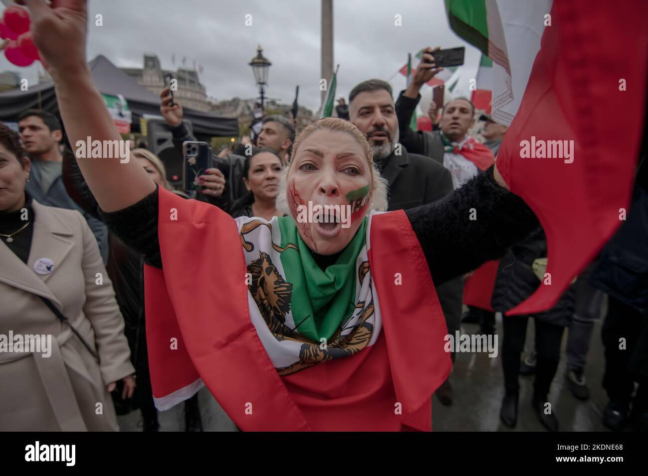 Woman, life, freedom’: London protest over Iran draws thousands to protest after the death of Mahsa Amini in police custody 01-10-2022 Stock Photo