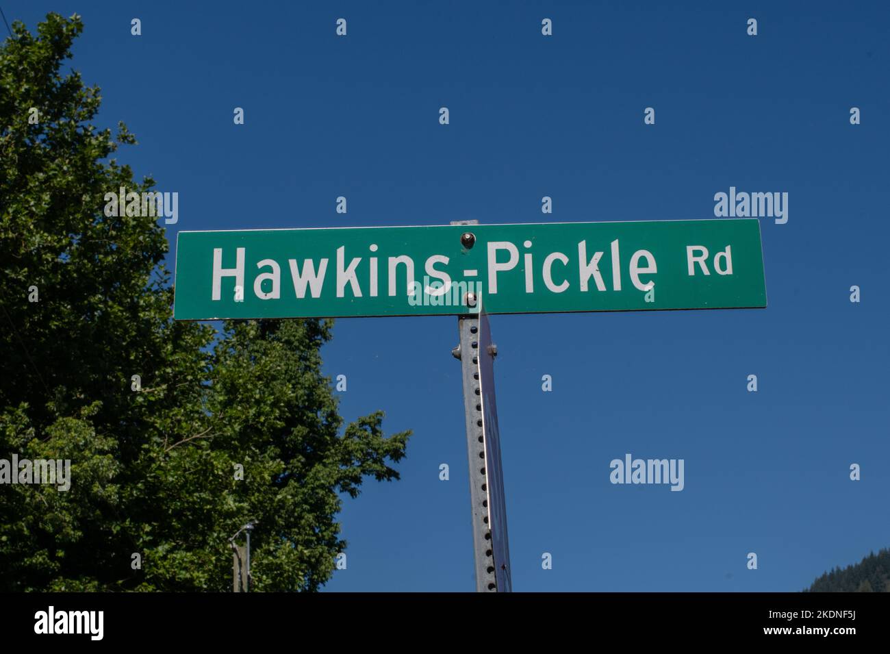 Hawkins Pickle road in Dewdney, Mission, British Columbia, Canada Stock